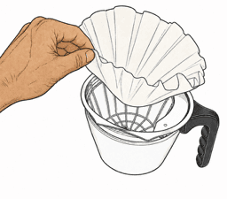 Place a paper filter in the brew basket