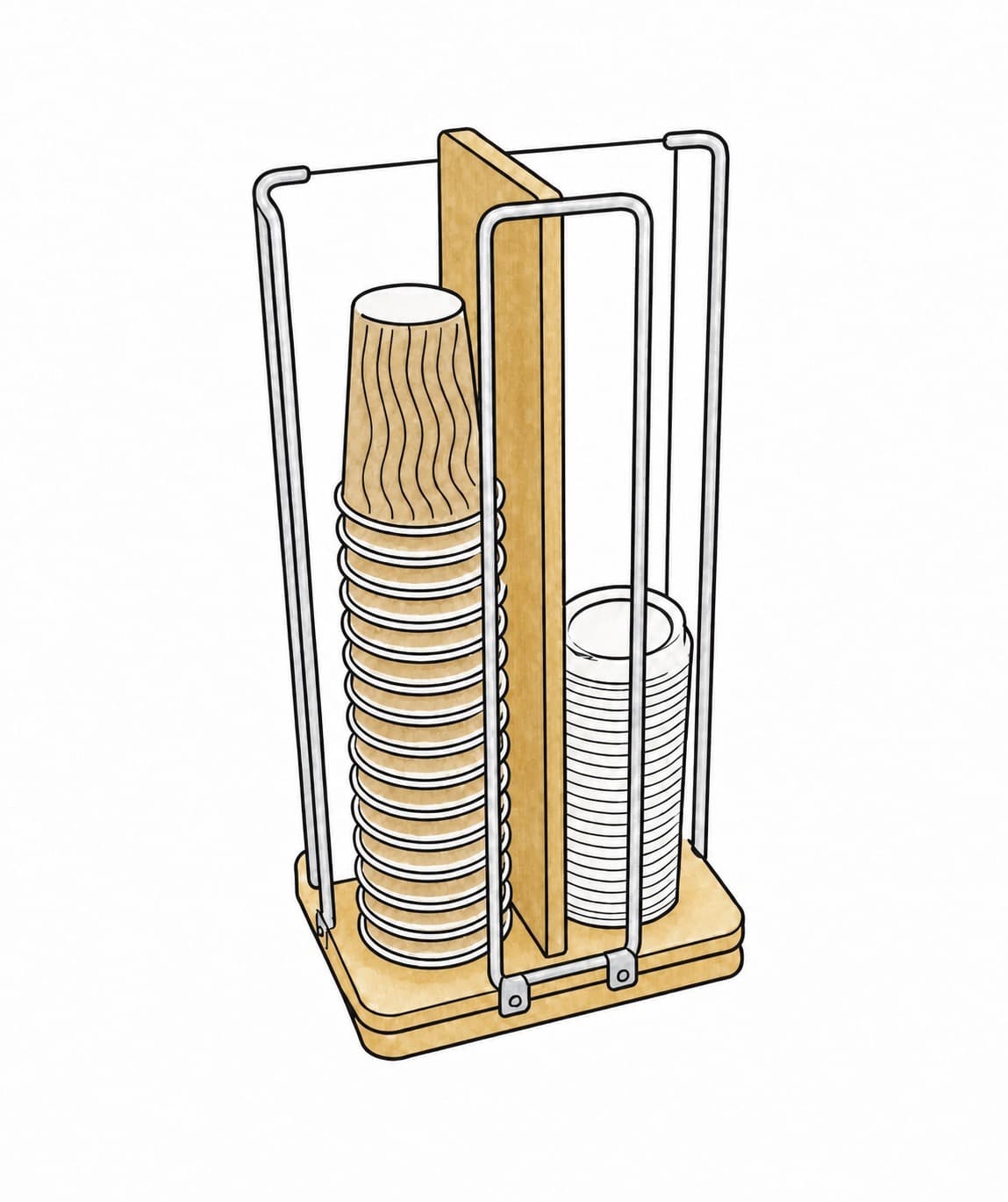 Cup and lid caddy