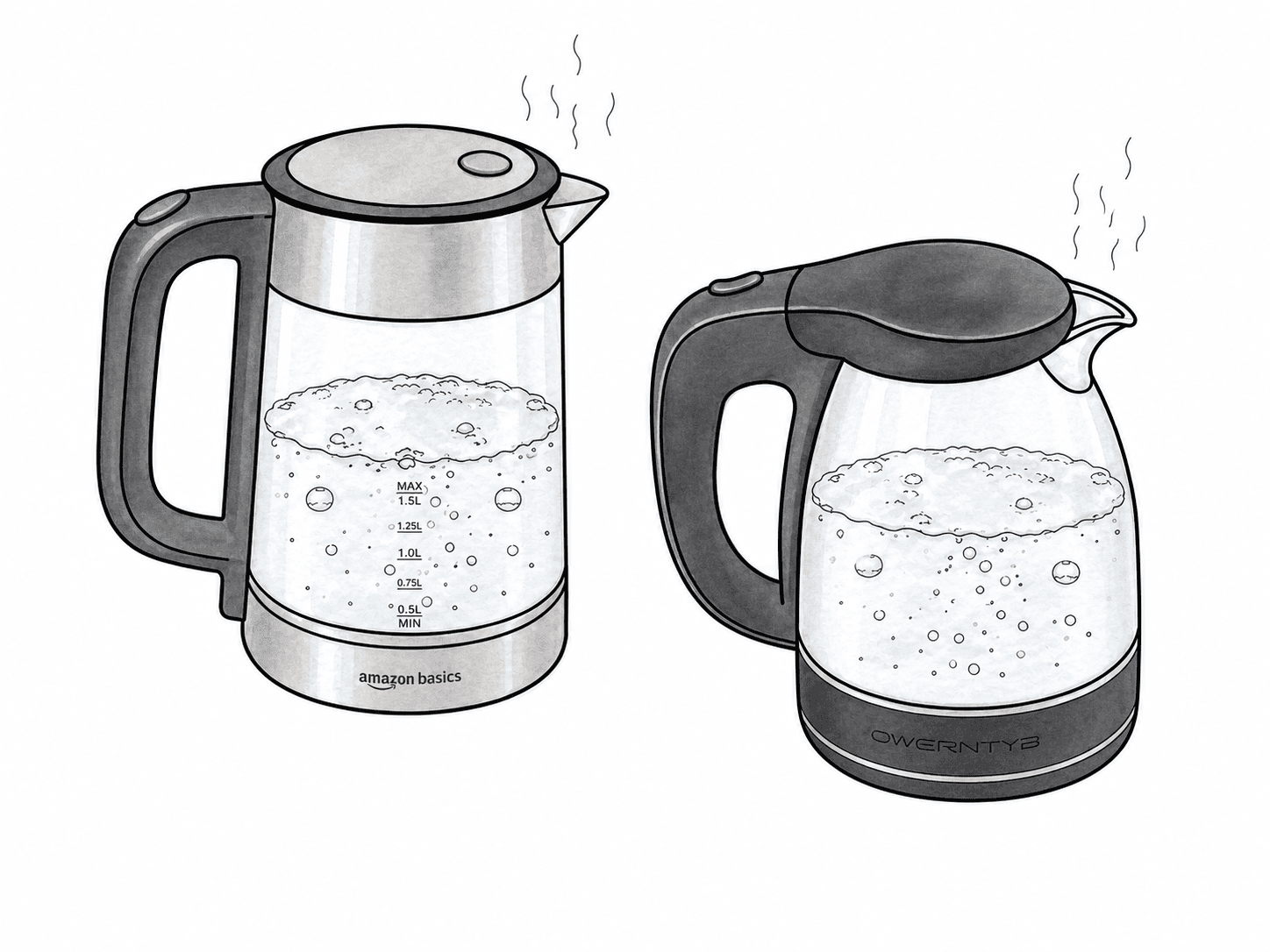 Two hot water kettles